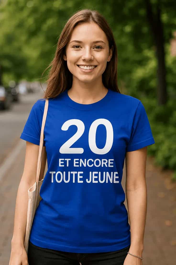 T-shirt humoristique 20 ans toute jeune