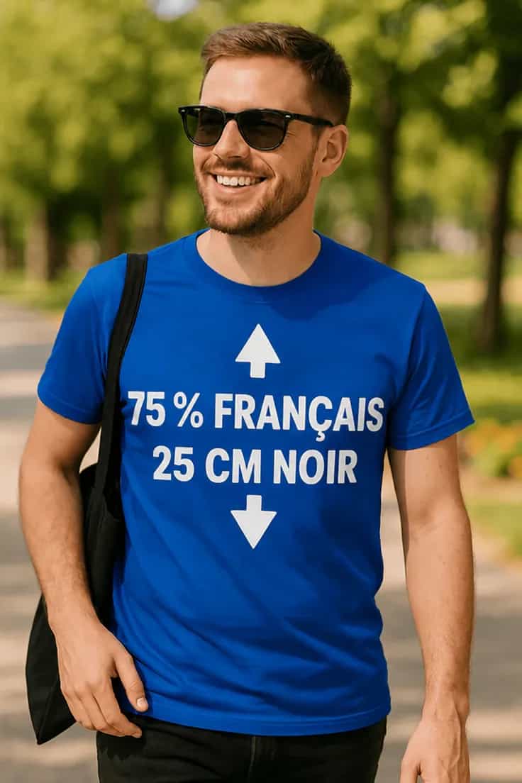 T-shirt humoristique 75 pour cent français