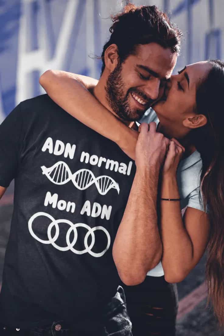 T-shirt humoristique ADN Audi - ADN normal Mon ADN