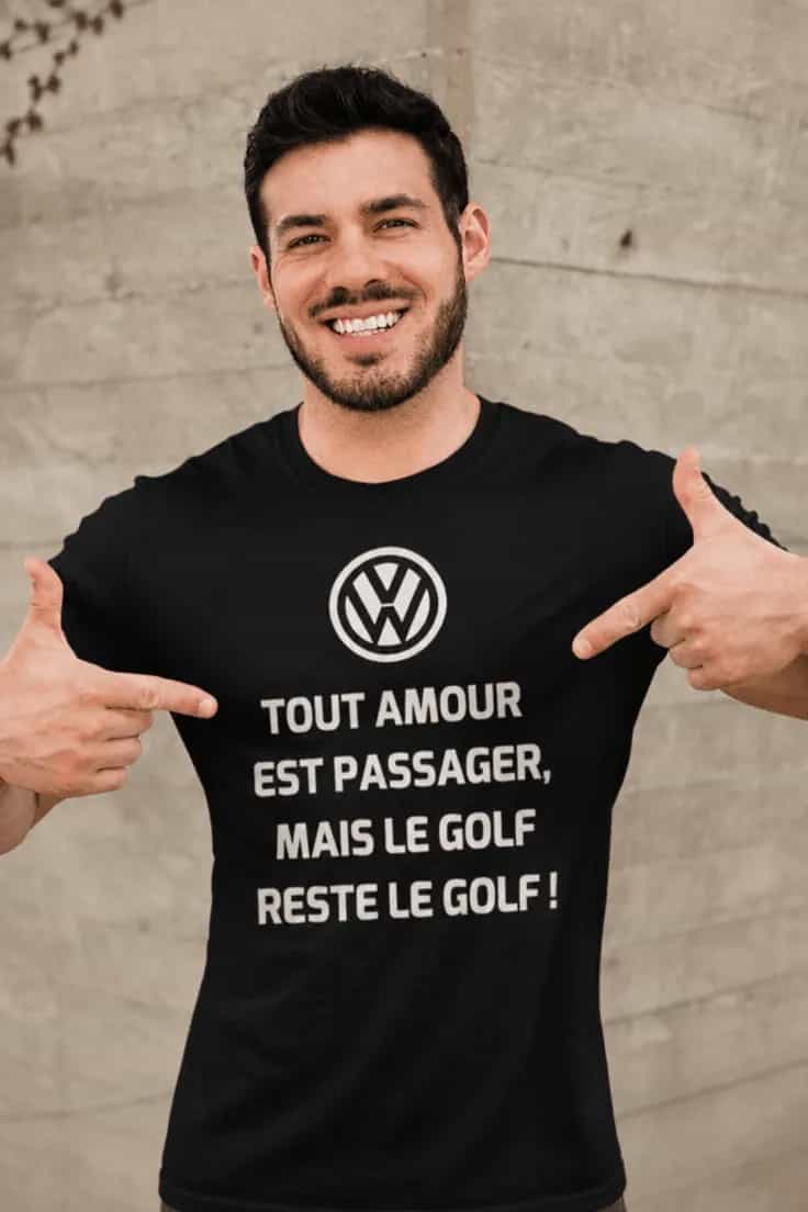 T-shirt humouristique golf TOUT AMOUR EST PASSAGER