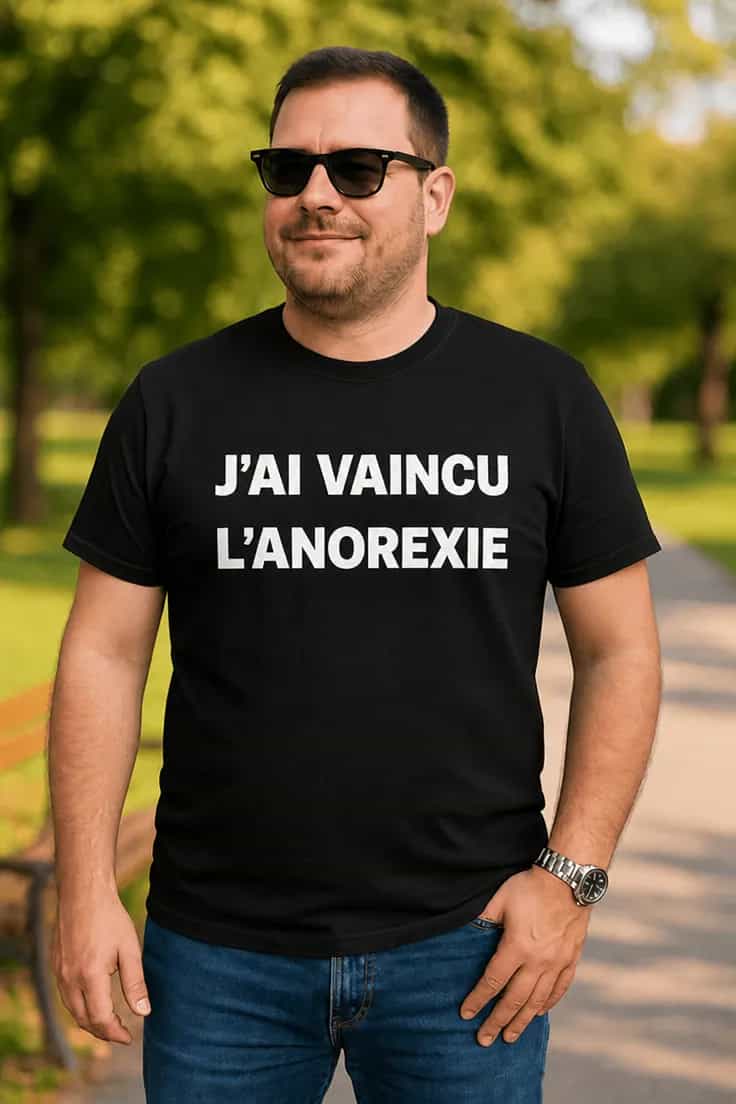 T-shirt humoristique Anorexie vaincue