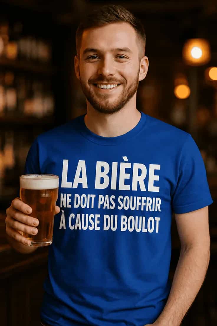 T-shirt humoristique Bière et boulot