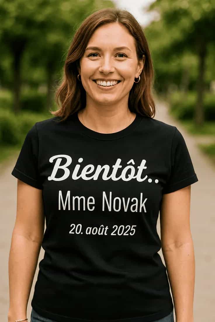 T-shirt humoristique Bientôt avec prénom personnalisé