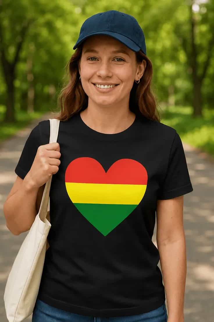 T-shirt humoristique Cœur rasta