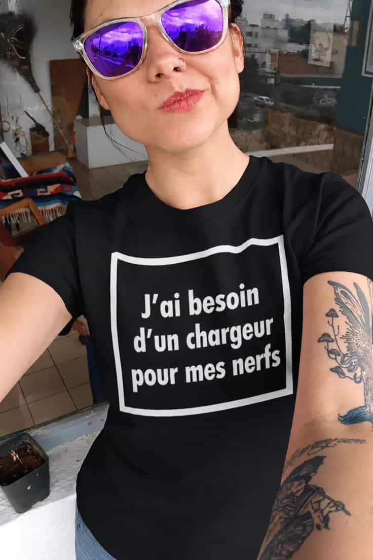 T-shirt humoristique Chargeur pour les nerfs