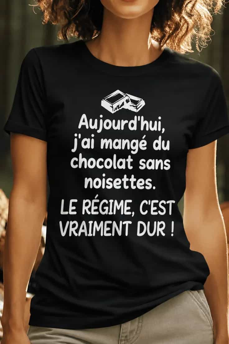 T-shirt humoristique Chocolat sans noisettes