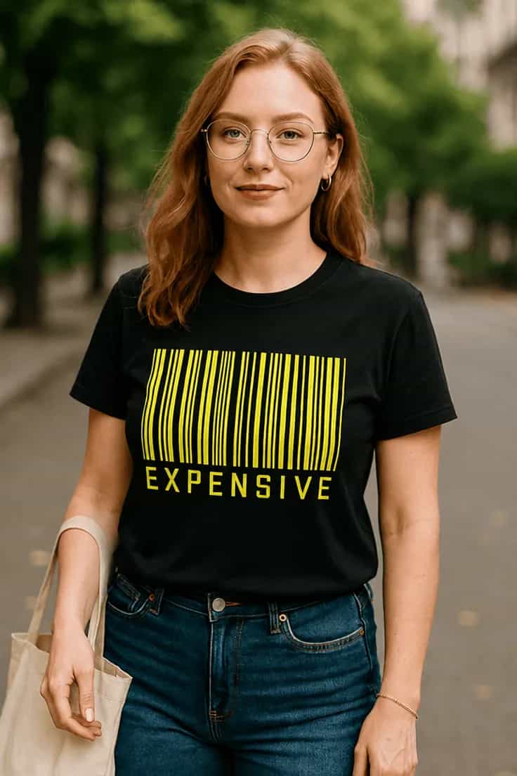 T-shirt humoristique Code barres expensive