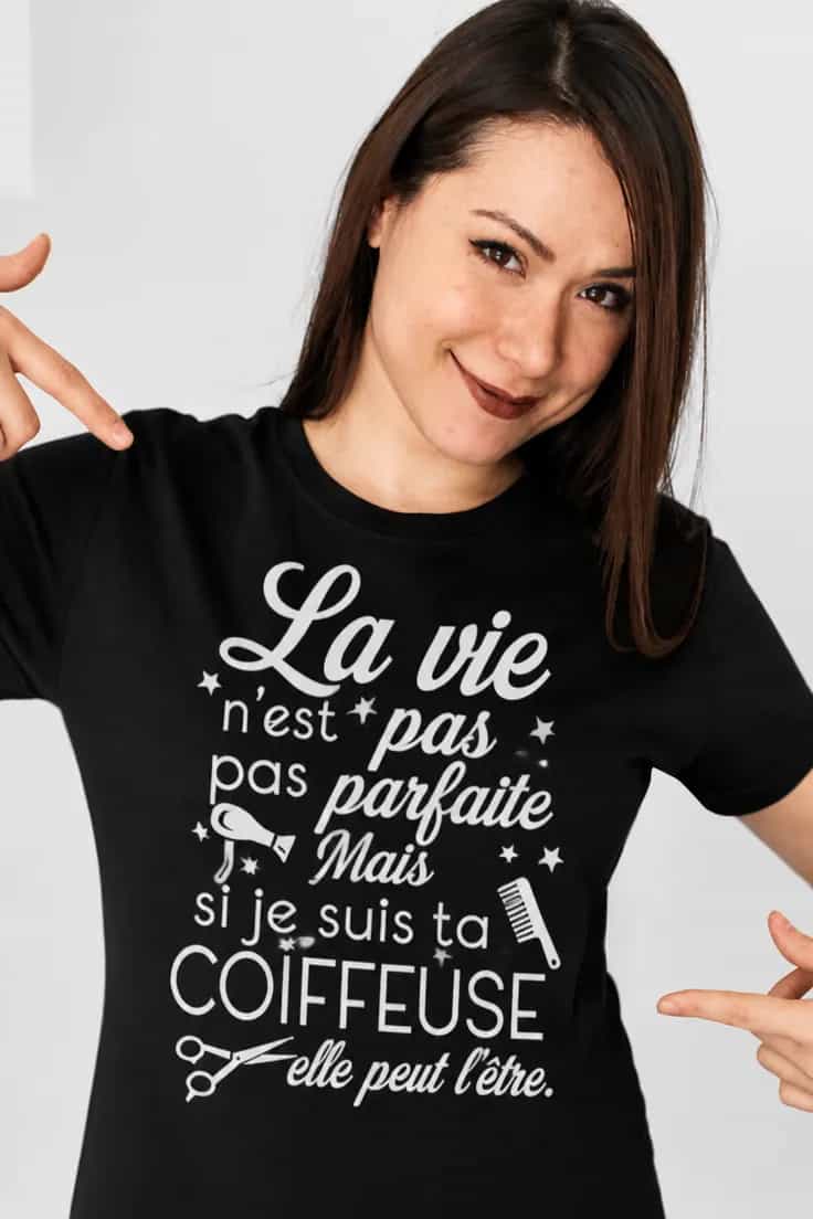 T-shirt humoristique Coiffeuse parfaite – La vie