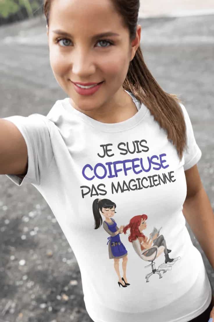 T-shirt humoristique Coiffeuse pas magicienne