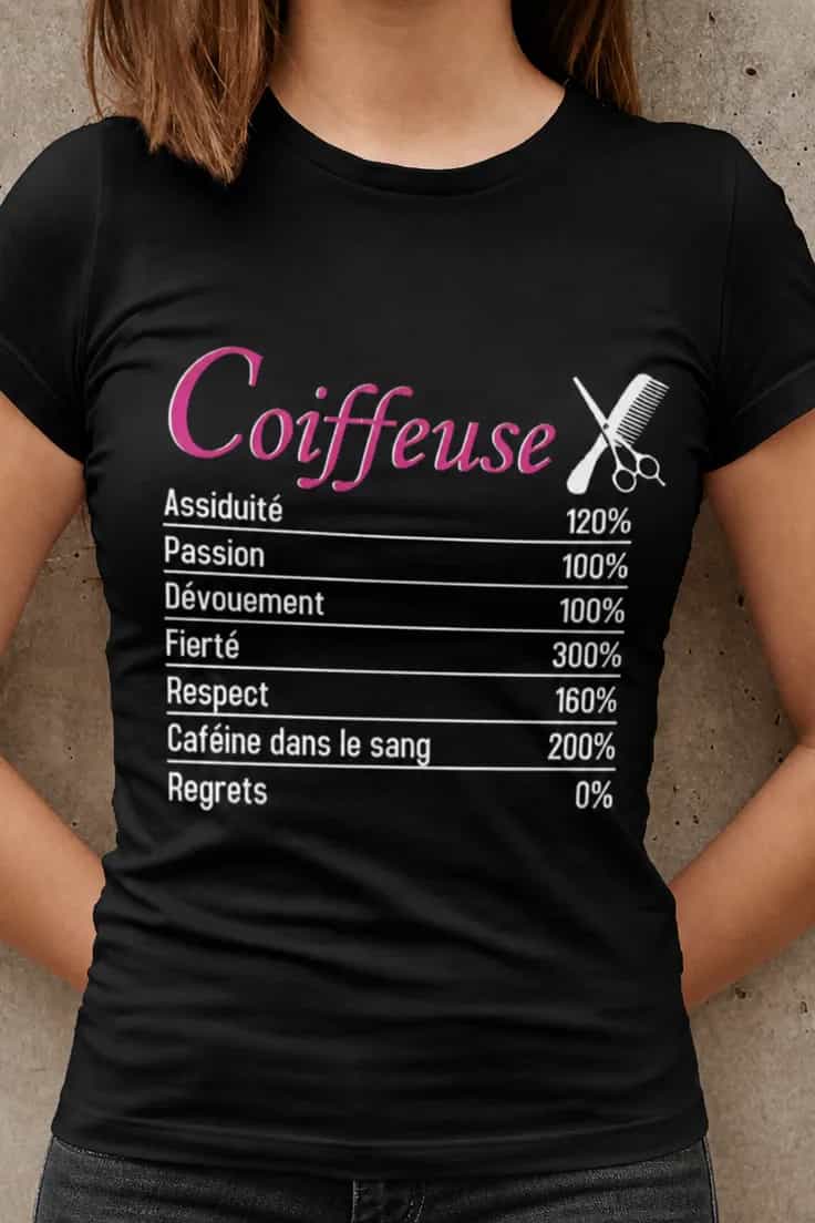 T-shirt humoristique Coiffure passion caféine