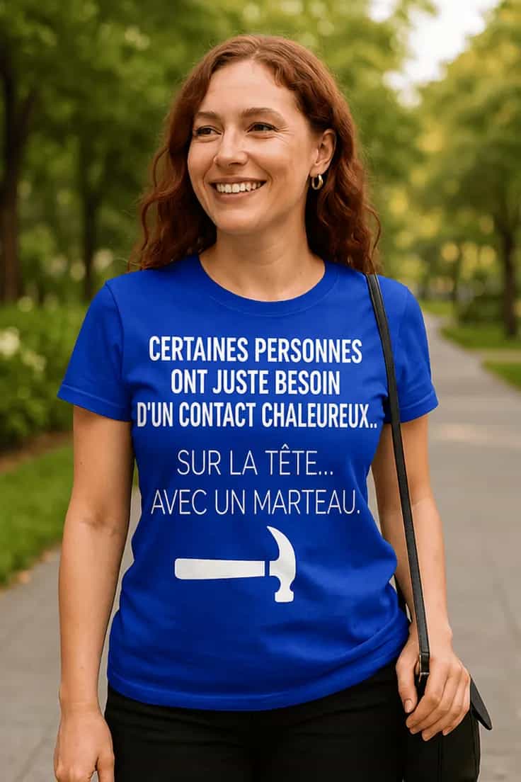 T-shirt humoristique Contact chaleureux au marteau
