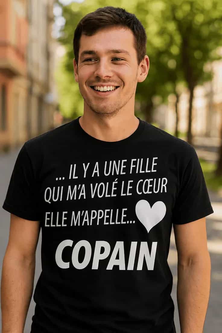 T-shirt humoristique Copain au cœur volé