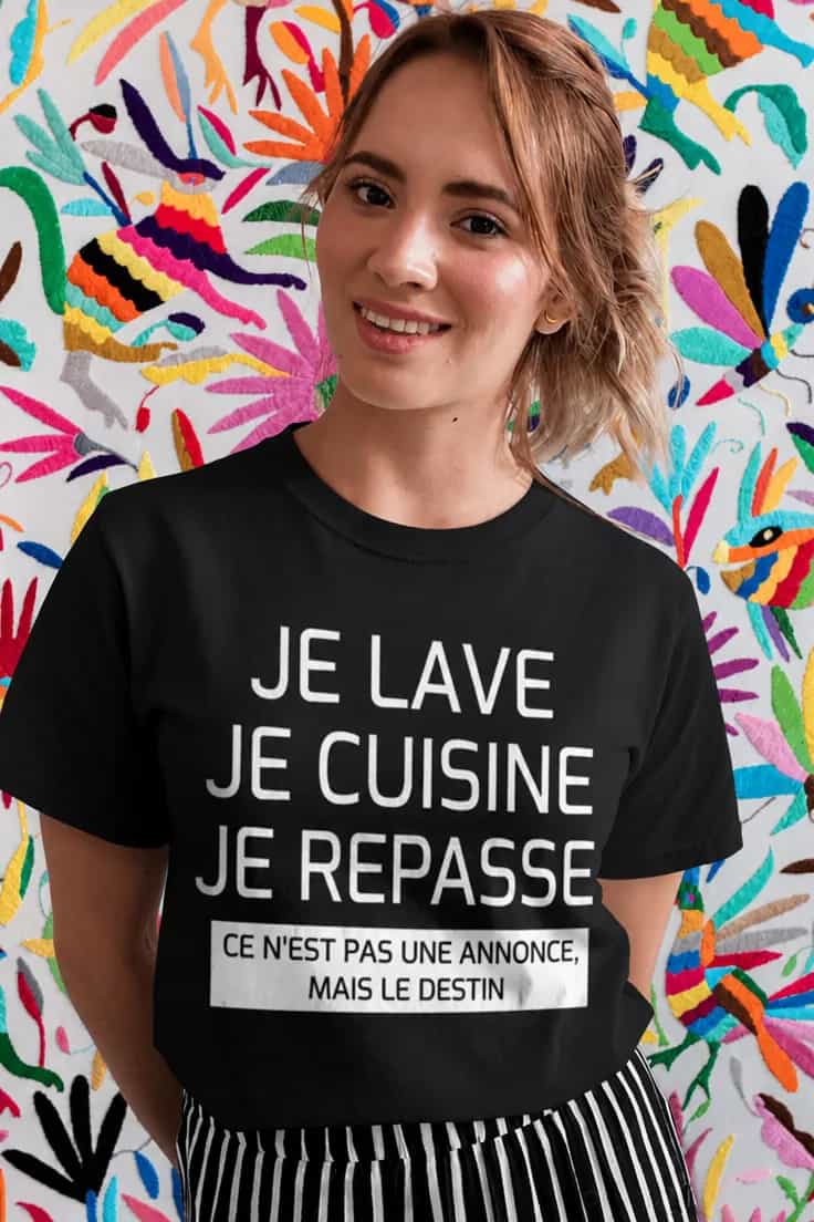 T-shirt humoristique Corvées et destin - JE LAVE