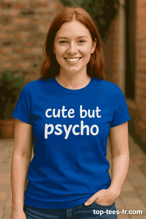 T-shirt humoristique cute but psycho