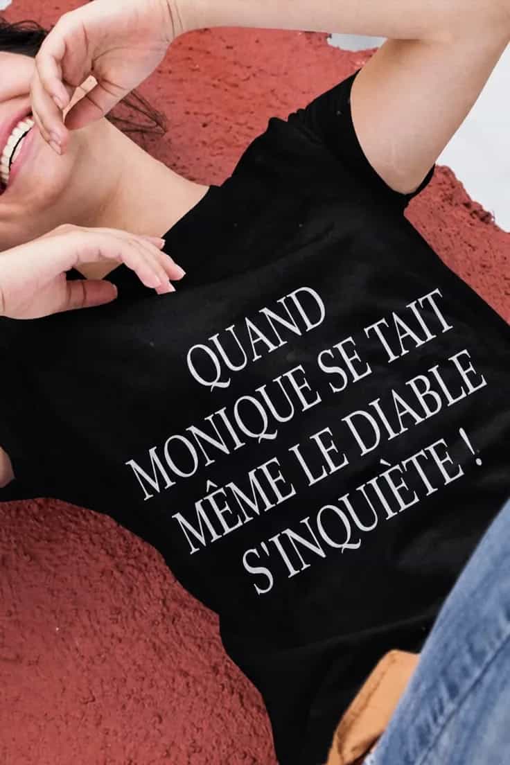 T-shirt humoristique Diable inquiet avec prénom