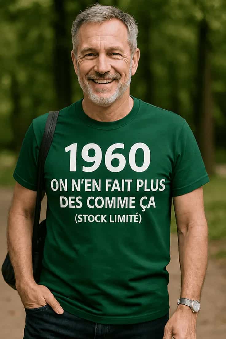 T-shirt humoristique édition limitée avec âge au choix