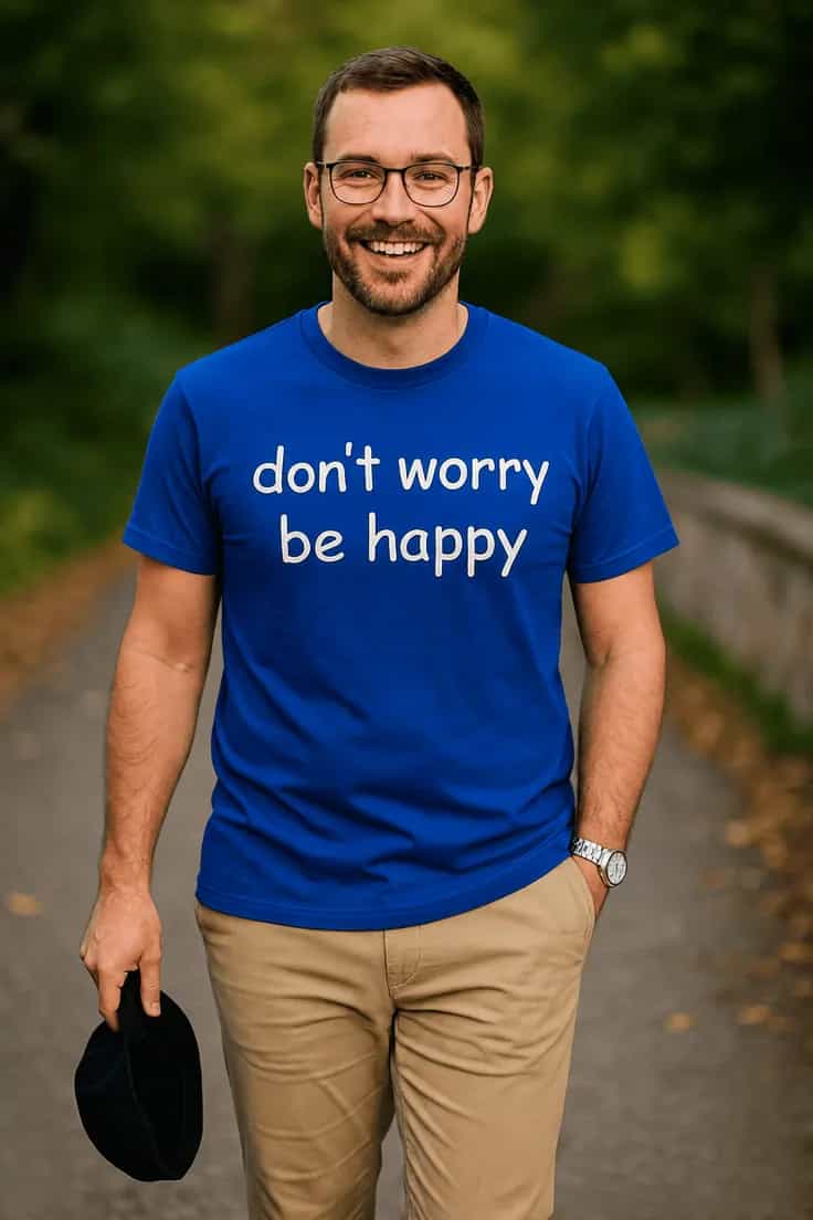 T-shirt humoristique Dont worry be happy