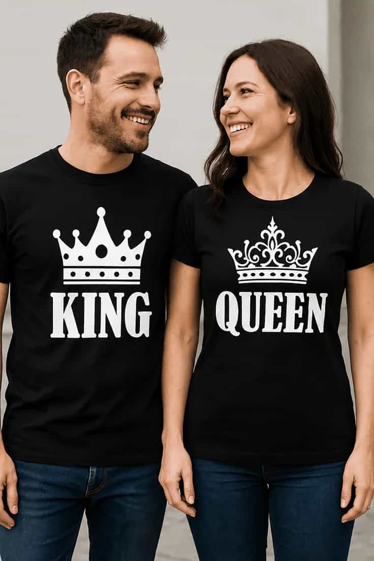 T-shirt humoristique Duo roi reine KING QUEEN