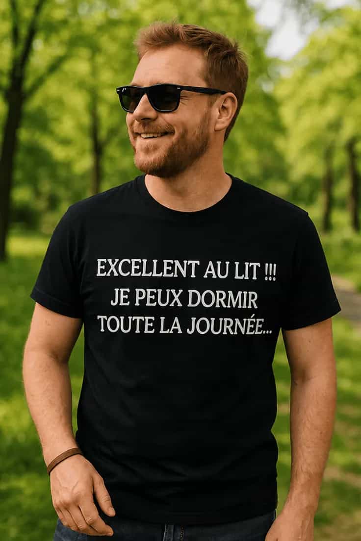 T-shirt humoristique Excellent au lit