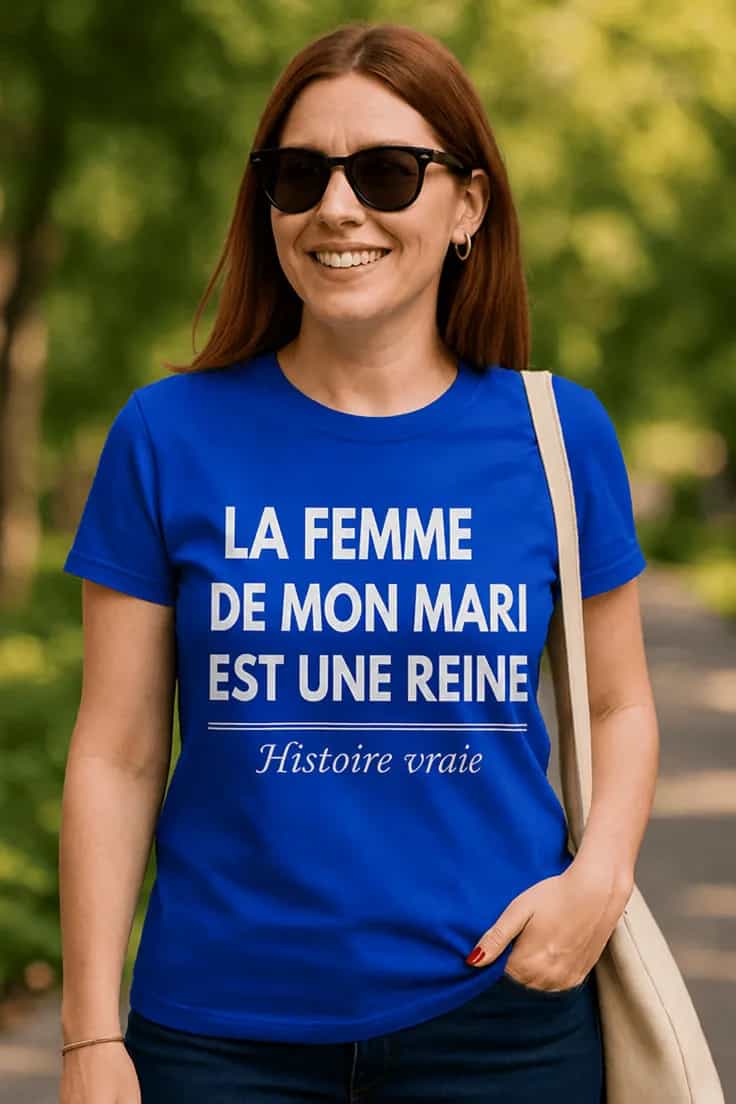 T-shirt humoristique Femme de mon mari reine