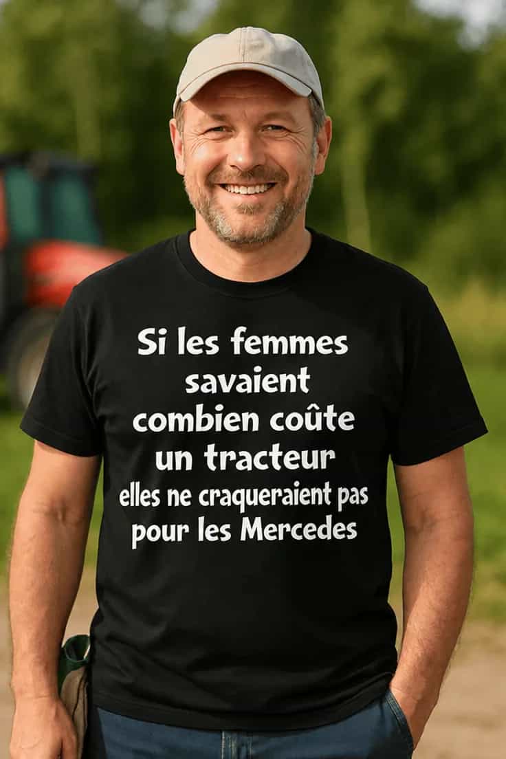 T-shirt humoristique Femmes et tracteur