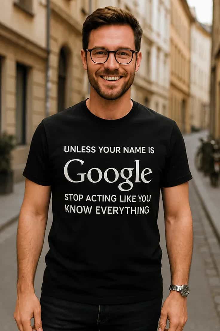 T-shirt humoristique Google sait tout - UNLESS YOU...