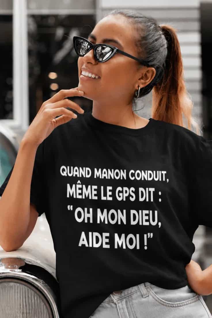 T-shirt humoristique Gps paniqué avec prénom per