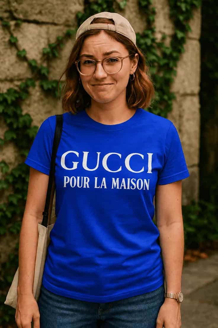 T-shirt humoristique Gucci pour la maison