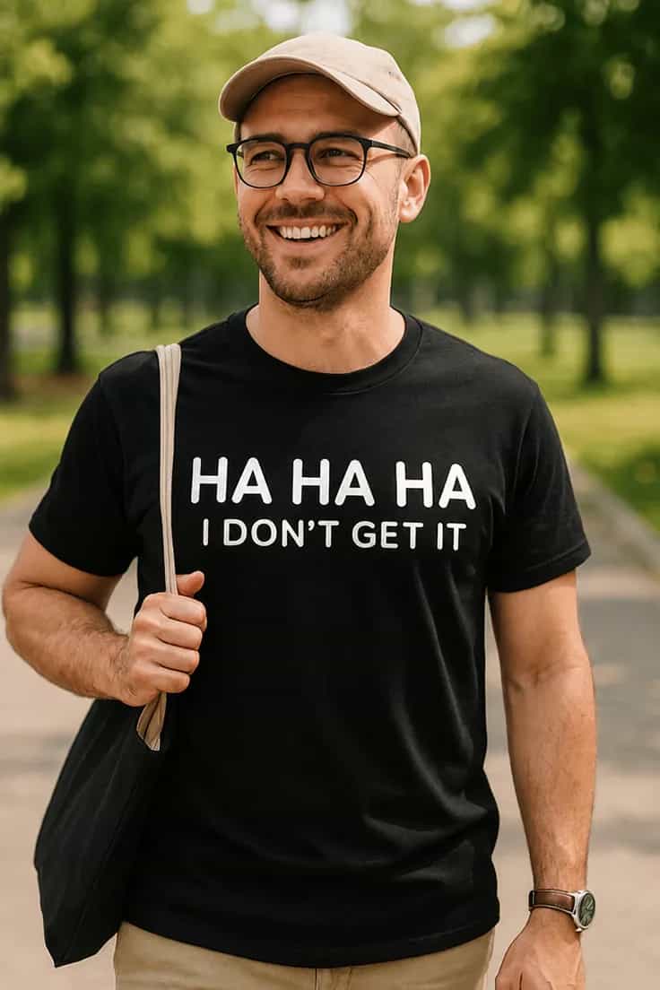 T-shirt humoristique Ha ha je ne comprends pas