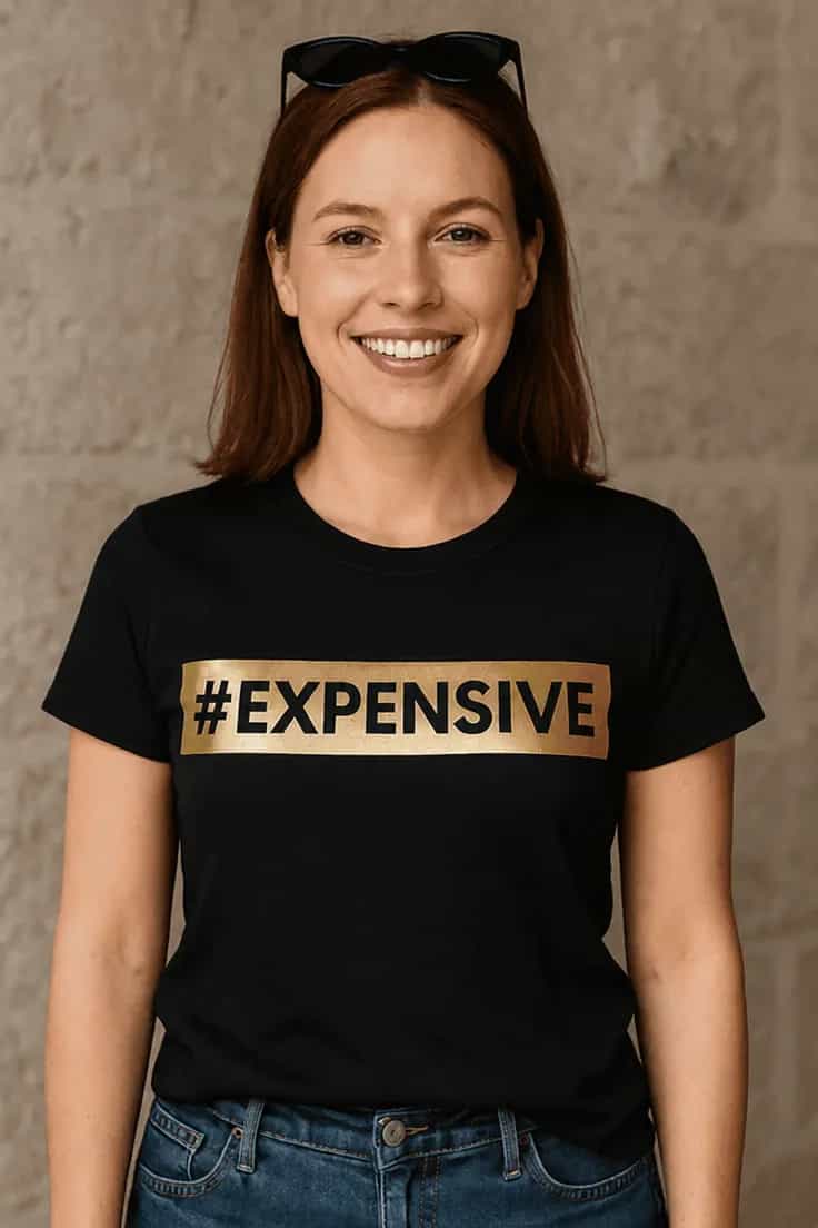 T-shirt humoristique Hashtag expensive #EXPENSIVE
