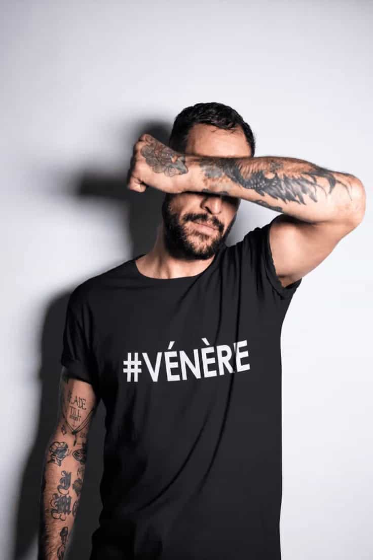 T-shirt humoristique Hashtag vénère #VÉNÈRE