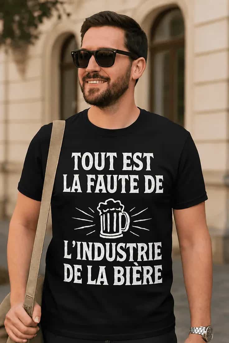 T-shirt humoristique Industrie de la bière