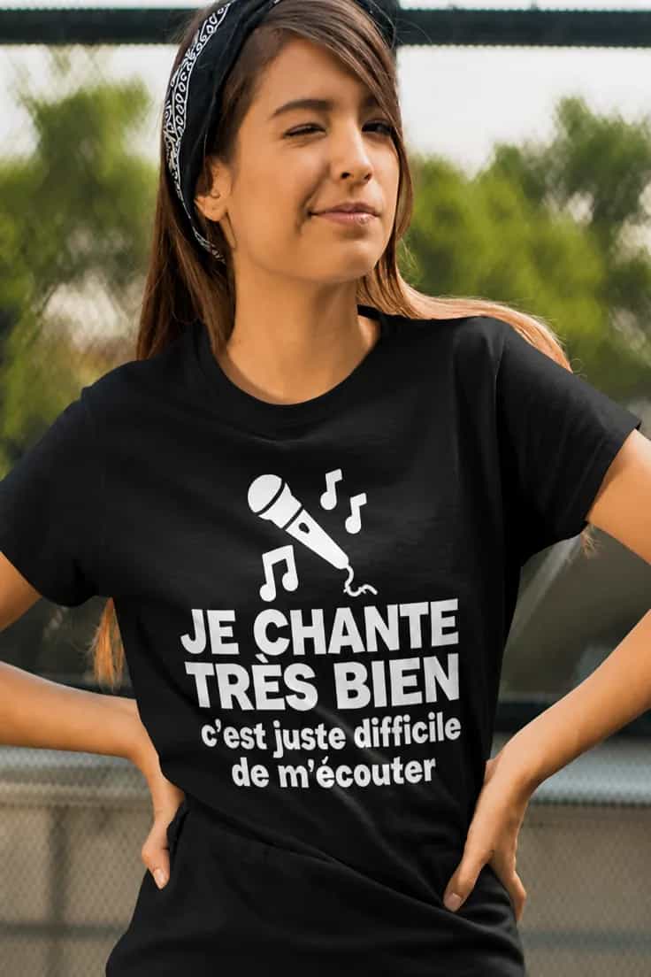T-shirt humoristique Je chante très bien