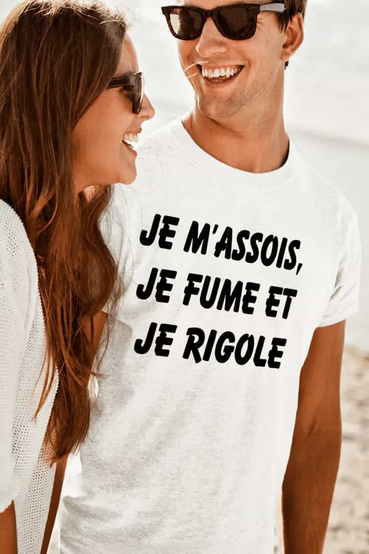T-shirt humoristique Je fume et je rigole
