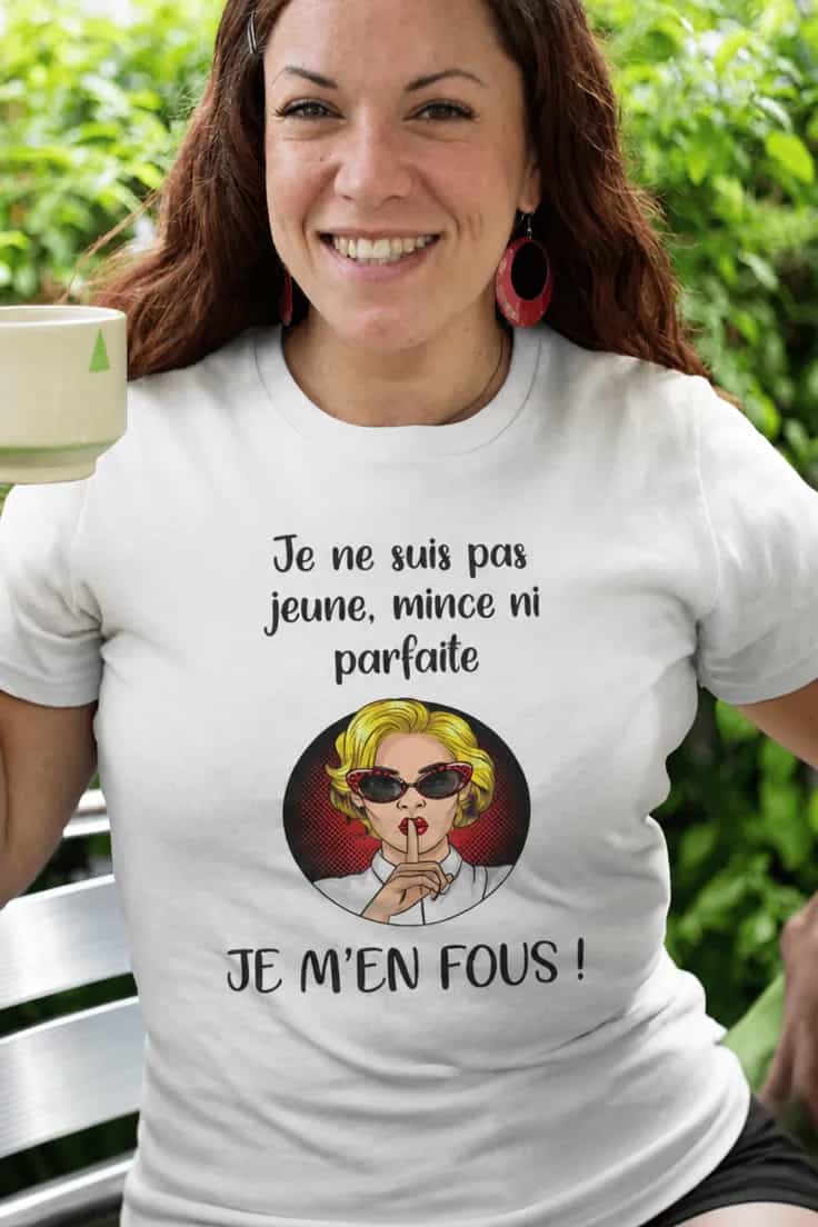 T-shirt humoristique Je m'en fous – Je ne suis pas