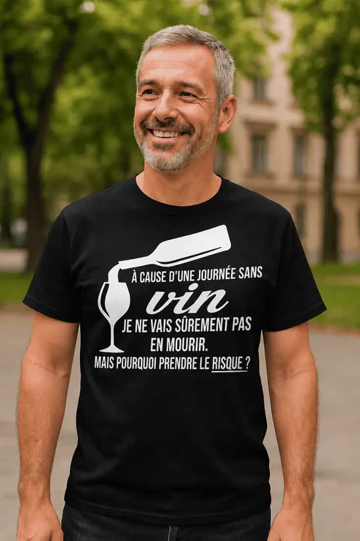 T-shirt humoristique Journée sans vin - À CAUSE