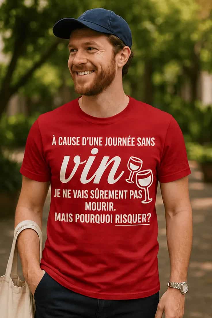 T-shirt humoristique Journée sans vin - À CAUSE D'