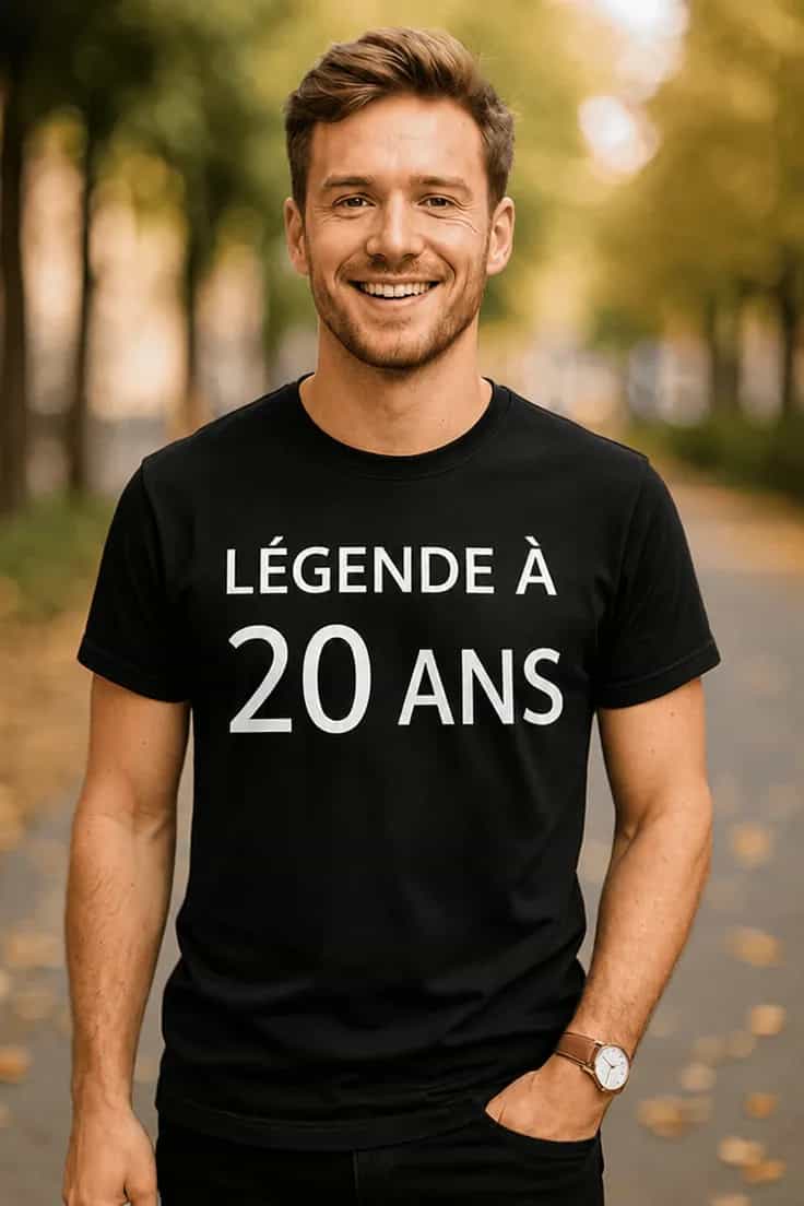 T-shirt humoristique Légende à 20 ans