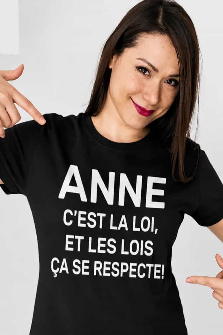 T-shirt humoristique La loi avec prénom personnalisé