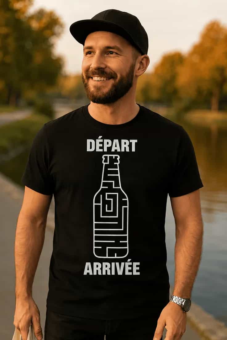 T-shirt humoristique Labyrinthe de bière DÉPART