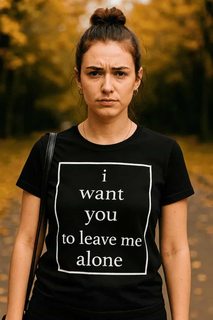 T-shirt humoristique Laisse moi tranquille - i want you