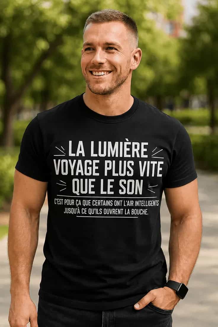 T-shirt humoristique Lumière et idiots bavards