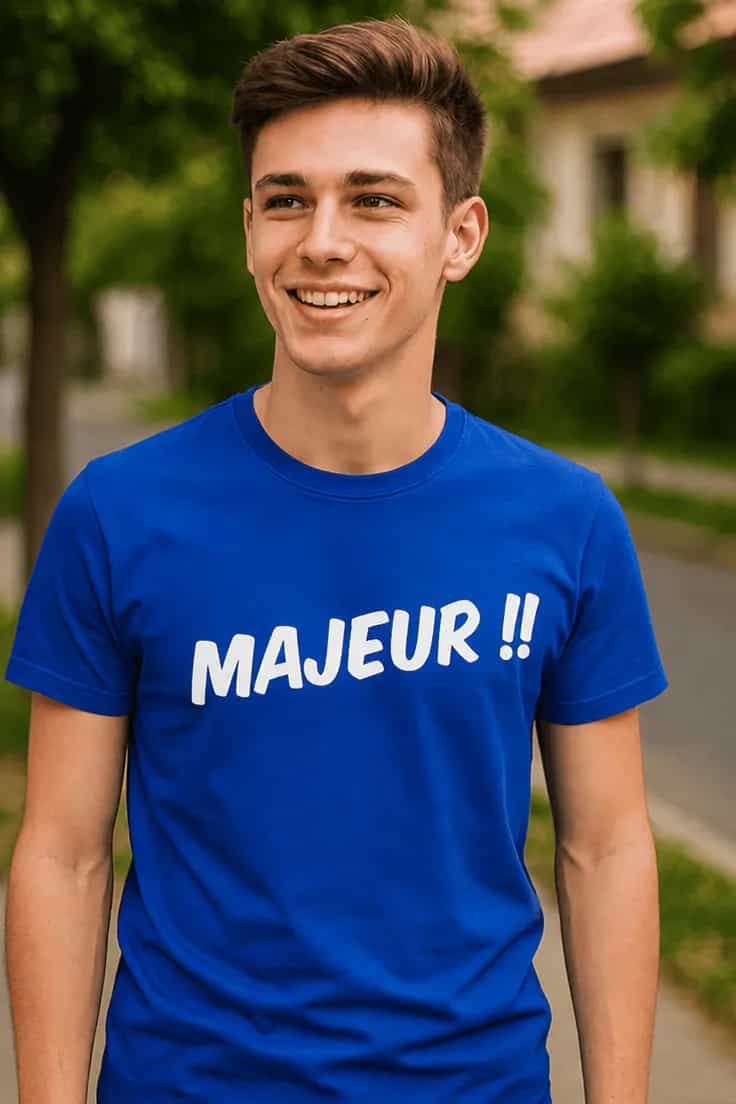 T-shirt humoristique Majeur 18 ans - MAJEUR !!