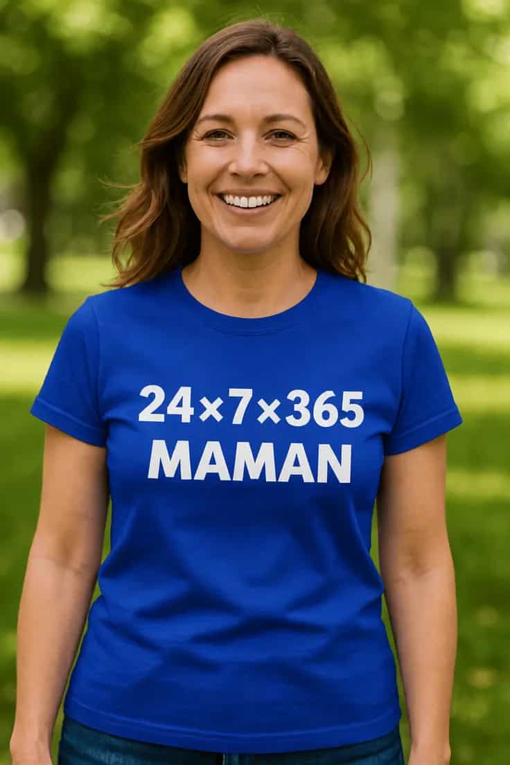 T-shirt humoristique Maman toute l'année 24x7x365