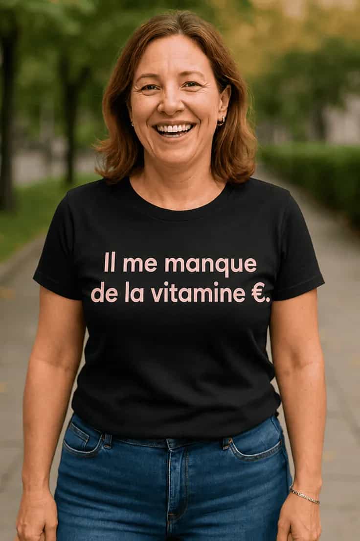 T-shirt humoristique Manque de vitamine euro