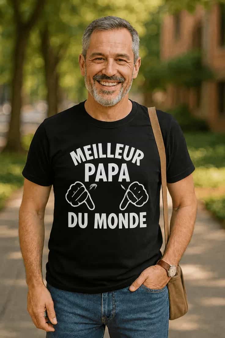 T-shirt humoristique meilleur papa du monde