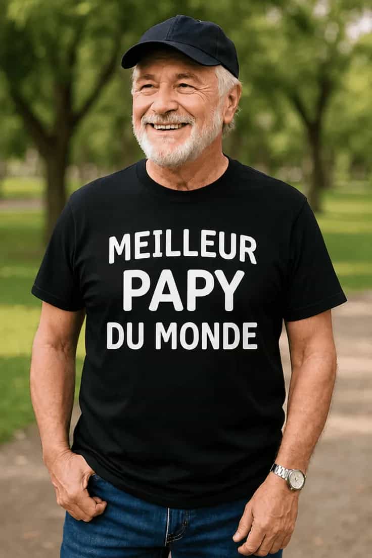 T-shirt papy champion de la sieste avec inscription au choix