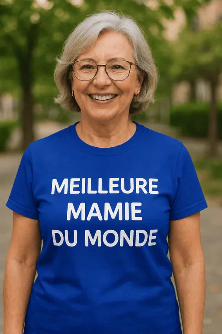 T-shirt humoristique meilleure mamie du monde classique