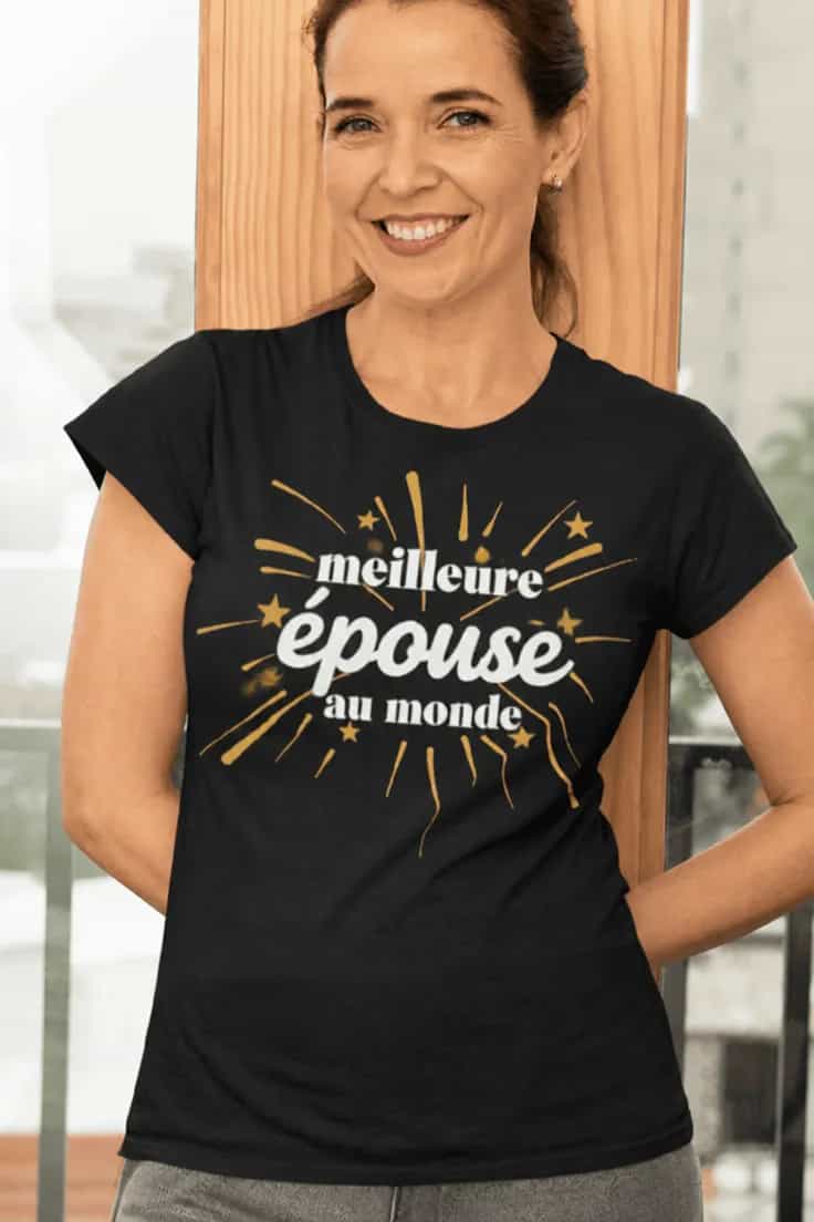 T-shirt humoristique Meilleure épouse du monde