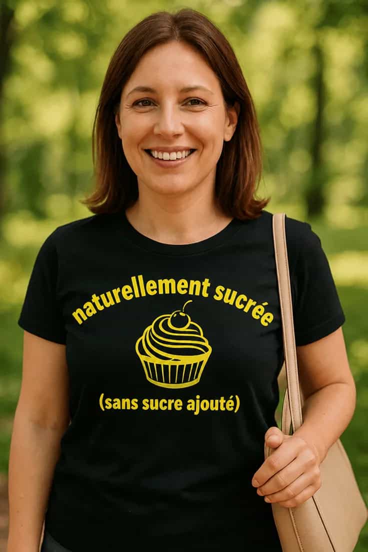 T-shirt humoristique Naturellement sucrée
